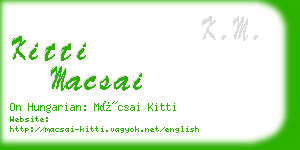 kitti macsai business card